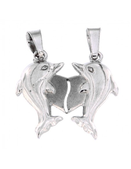 Ciondolo Argento Cuore Delfini Divisibile [149f2529]