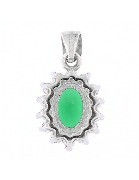 Ciondolo Argento Rodiato Principessa Zircone Verde [708d3c0a]