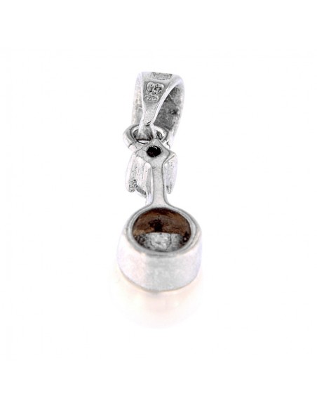 Ciondolo Argento Rodiato Perla Con Zircone Bianco [e5ca370f]