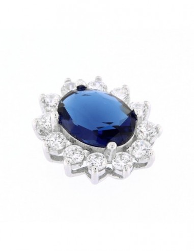 Ciondolo Argento Rodiato Principessa Zirconi Blu E [331b207b]
