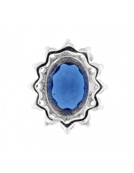 Ciondolo Argento Rodiato Principessa Zirconi Blu E [db229f09]