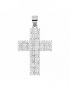 Ciondolo Argento Croce Zirconi Bianchi 26MM [2a5db078]