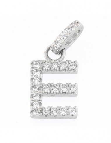 Ciondolo Argento Rodiato Lettera E Con Zirconi [4136756f]