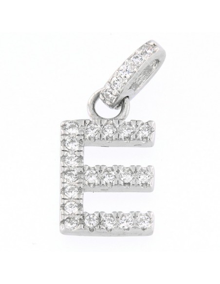 Ciondolo Argento Rodiato Lettera E Con Zirconi [4136756f]