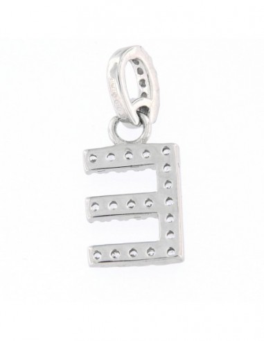 Ciondolo Argento Rodiato Lettera E Con Zirconi [720bfbd7]