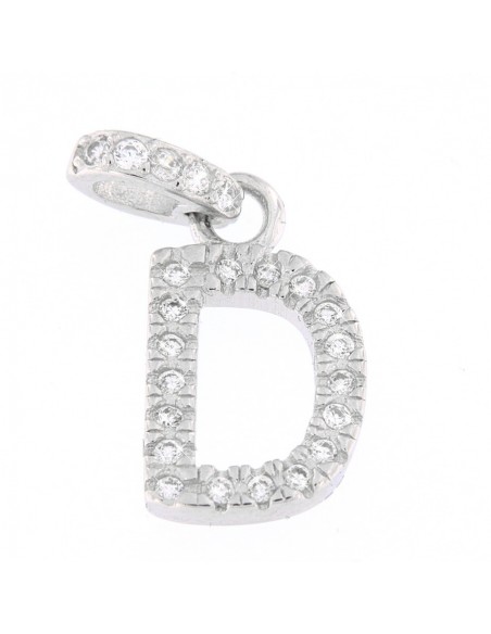 Ciodnolo Argento Rodiato Lettera D Con Zirconi [f62bb46b]