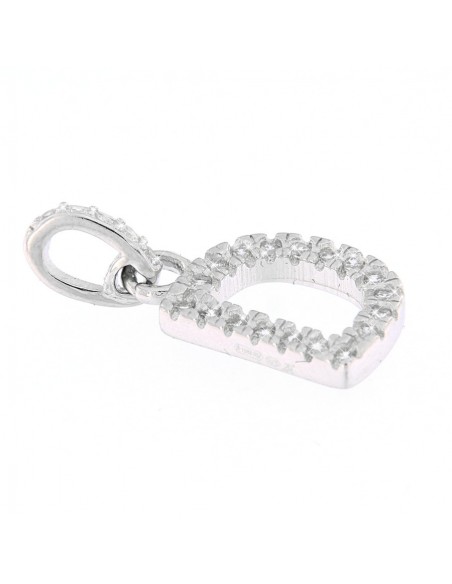 Ciodnolo Argento Rodiato Lettera D Con Zirconi [42bae2d2]