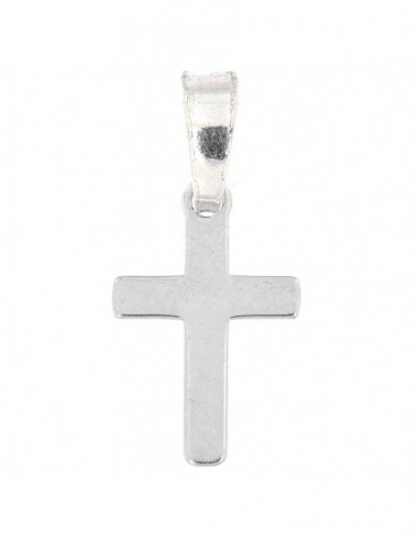 Ciondolo Argento Rodiato Croce Liscia 13x8MM [418168ae]