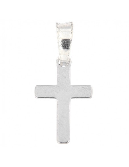 Ciondolo Argento Rodiato Croce Liscia 13x8MM [418168ae]