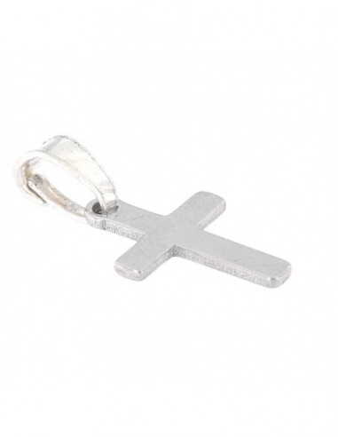 Ciondolo Argento Rodiato Croce Liscia 13x8MM [6e3e3508]