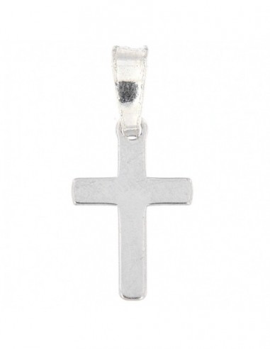 Ciondolo Argento Rodiato Croce Liscia 13x8MM [d923f40c]