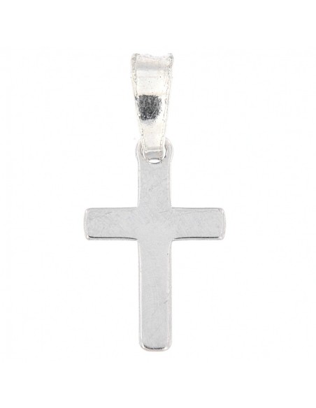 Ciondolo Argento Rodiato Croce Liscia 13x8MM [d923f40c]