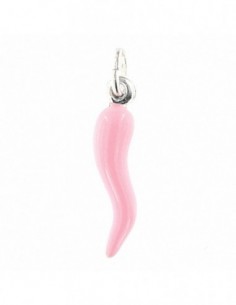 Ciondolo Argento Rodiato Corno Rosa 26MM [9739d903]