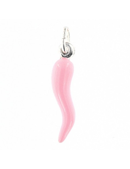 Ciondolo Argento Rodiato Corno Rosa 26MM [9739d903]