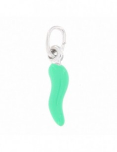 Ciondolo Argento Rodiato Corno Verde 17MM [f9025b0a]