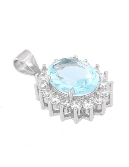 Ciondolo Argento Rodiato Principessa Celeste 11x9M [225124b1]