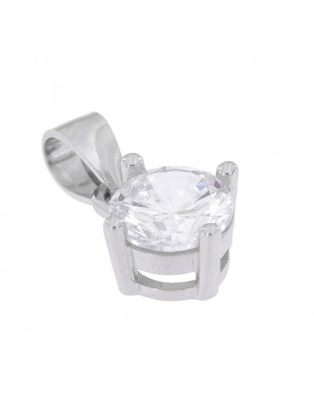 Ciondolo Argento Rodiato Punto Luce Tondo 6MM [068783b8]