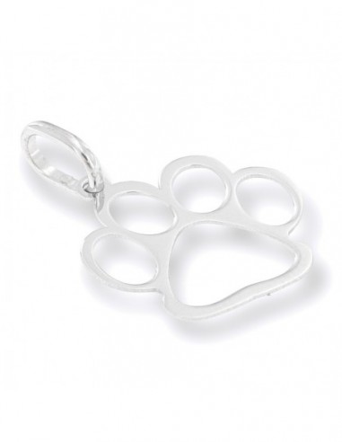 Ciondolo Argento Rodiato Orma Zampa Cane [ead5d9a5]