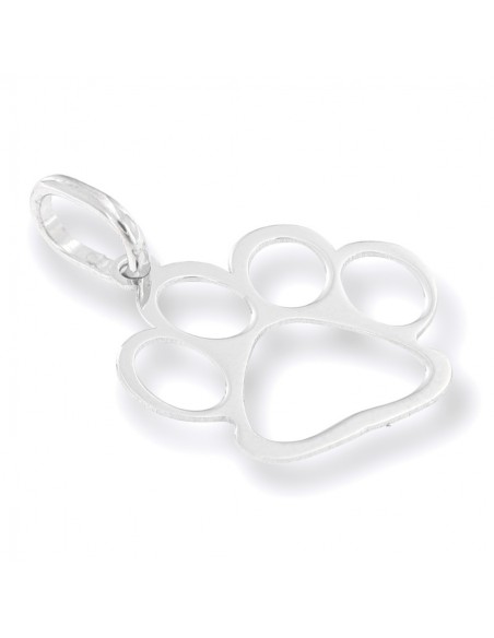 Ciondolo Argento Rodiato Orma Zampa Cane [ead5d9a5]