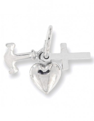 Ciondolo Argento Rodiato Fede Carità Speranza [34d648f8]
