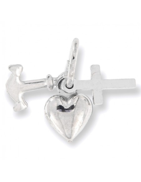 Ciondolo Argento Rodiato Fede Carità Speranza [34d648f8]