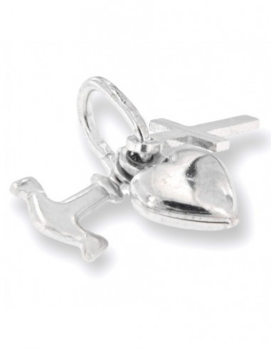 Ciondolo Argento Rodiato Fede Carità Speranza [77c0a273]