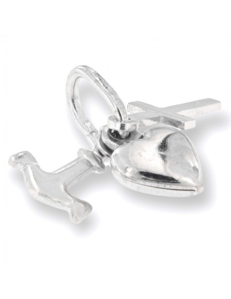 Ciondolo Argento Rodiato Fede Carità Speranza [77c0a273]