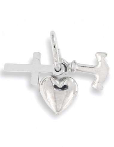 Ciondolo Argento Rodiato Fede Carità Speranza [c0dd6377]