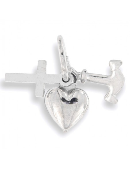Ciondolo Argento Rodiato Fede Carità Speranza [c0dd6377]