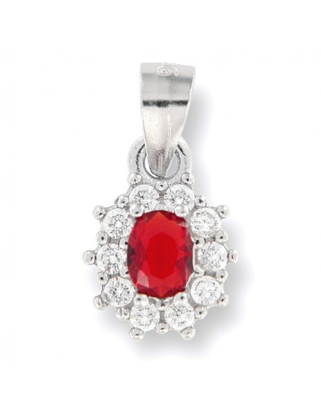 Ciondolo Argento Rodiato Principessa Rossa 4x3MM [896b07c0]