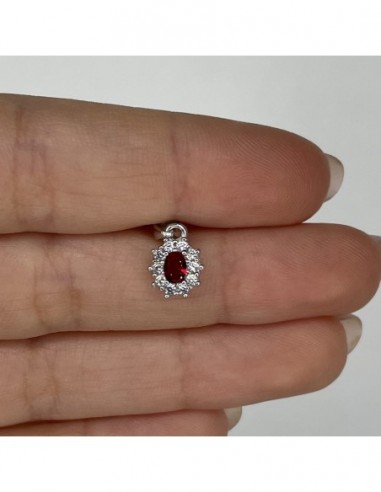 Ciondolo Argento Rodiato Principessa Rossa 4x3MM [dae36c78]