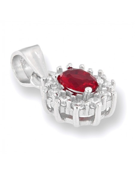 Ciondolo Argento Rodiato Principessa Rossa 4x3MM [6dfead7c]