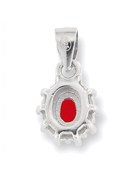 Ciondolo Argento Rodiato Principessa Rossa 4x3MM [68aeea62]