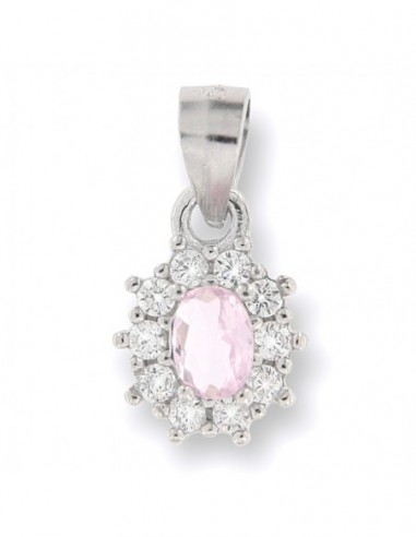 Ciondolo Argento Rodiato Principessa Rosa 3x4MM [e2d9e494]