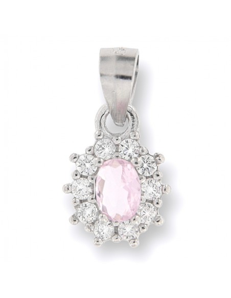 Ciondolo Argento Rodiato Principessa Rosa 3x4MM [e2d9e494]