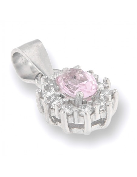 Ciondolo Argento Rodiato Principessa Rosa 3x4MM [3b281f12]