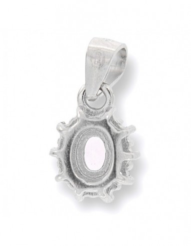 Ciondolo Argento Rodiato Principessa Rosa 3x4MM [3e78580c]