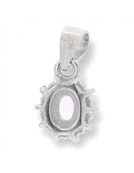 Ciondolo Argento Rodiato Principessa Rosa 3x4MM [3e78580c]