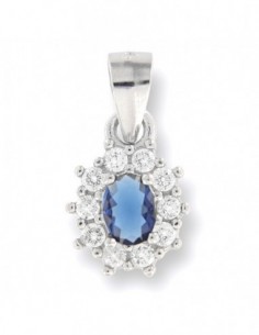 Ciondolo Argento Rodiato Principessa Blu 4x3MM [8ce2669d]