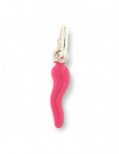 Ciondolo Argento Rodiato Corno Magenta 18MM [31e83464]