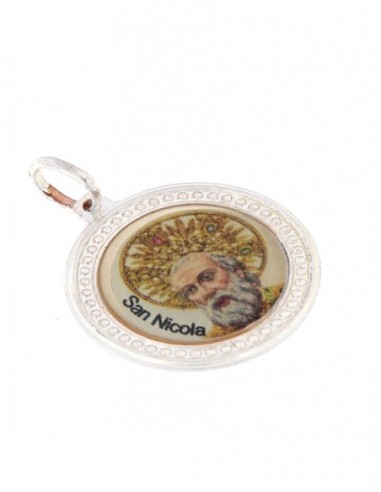 Ciondolo Argento Rodiato Piastra San Nicola [4390eaba]