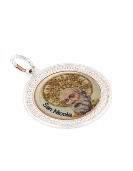 Ciondolo Argento Rodiato Piastra San Nicola [4390eaba]