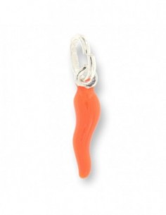 Ciondolo Argento Rodiato Corno Arancione Fluo 18MM [a138bbff]