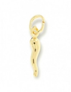 Ciondolo Argento Dorato Corno Portafortuna 18MM [781ef8f2]