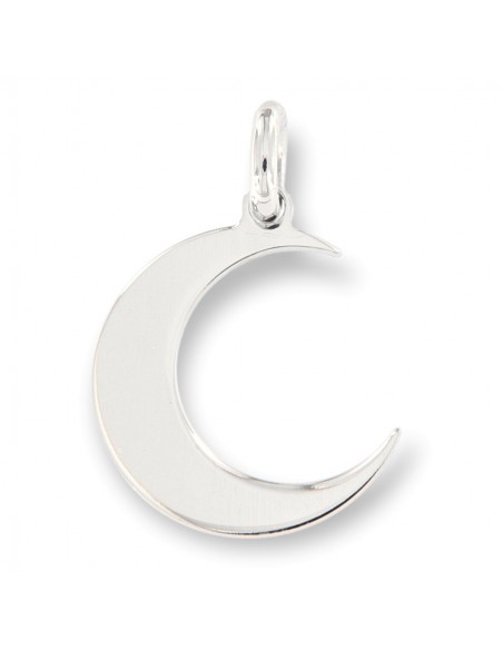 Ciondolo Argento Rodiato Sagoma Luna Liscia [19d5b3d9]
