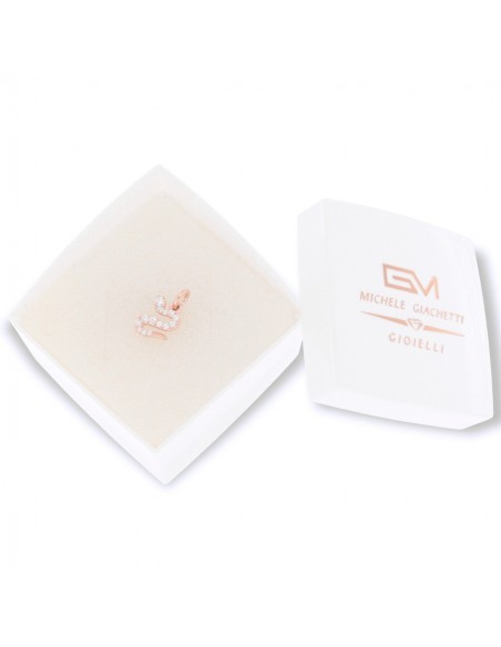 Ciondolo Argento Rosato Serpente Zirconi Bianchi [5f1e30e9]