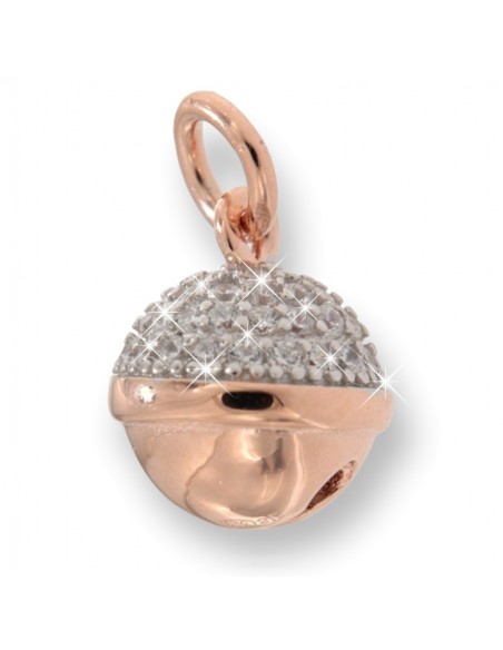 Ciondolo Argento Rosato Xilofono Zirconi Bianchi [48a5a4f3]