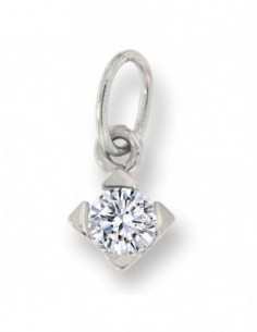 Ciondolo Argento Rodiato Punto Luce Zirconi B.4MM [74d72b74]