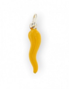 Ciondolo Argento Rodiato Corno Liscio Giallo 26MM [adf16879]