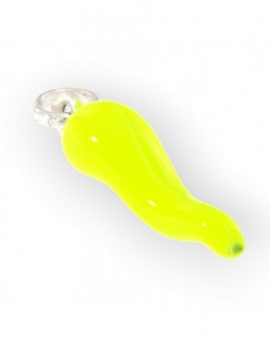 Ciondolo Argento Rodiato Corno Liscio Giallo Fluo [46288699]